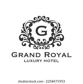Vintage grand royal Monogram and Frame Logo Decorative Design