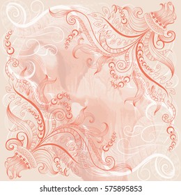 Vintage grange background with lace pattern for design