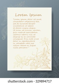 vintage graphic design page with space for your message,template for greeting card,restaurant menus,flyer