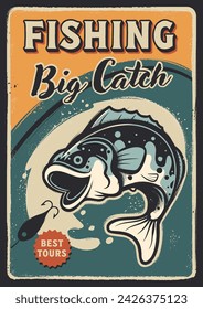 vintage graphic sport fishing banner