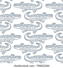 Vintage graphic vector  crocodile .African ornament. Can be used for textile, prints, phone case, greeting card.