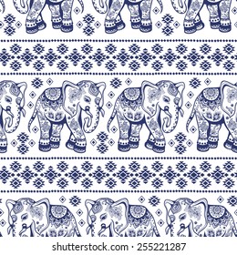 Vintage graphic vector Indian lotus ethnic elephant. African tribal ornament. Can be used for a coloring book, textile, prints, phone case, greeting card