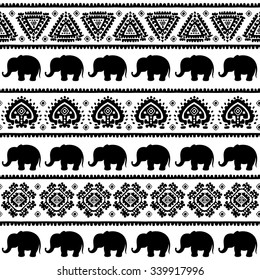 Vintage graphic vector Indian lotus ethnic elephant. African tribal ornament. Can be used for a coloring book, textile, prints, phone case, greeting card