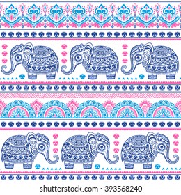 Vintage graphic vector Indian lotus ethnic elephant. African tribal ornament. Can be used for a coloring book, textile, prints, phone case, greeting card