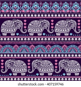 Vintage graphic vector Indian lotus ethnic elephant. African tribal ornament. Can be used for a coloring book, textile, prints, phone case, greeting card