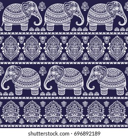 Vintage graphic vector Indian lotus ethnic elephant. African tribal ornament. Can be used for a coloring book, textile, prints, phone case, greeting card, business card