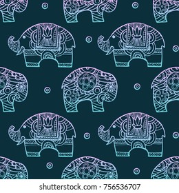 Vintage graphic vector Indian lotus ethnic elephant. African tribal ornament. Can be used for a coloring book, textile, prints, phone case, greeting card. Illustration for your web design