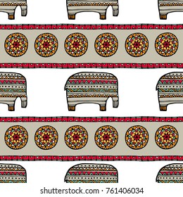 Vintage graphic vector Indian lotus ethnic elephant. African tribal ornament. Can be used for a coloring book, textile, prints, phone case, greeting card. Illustration for your web design.