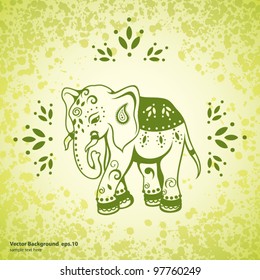 Vintage graphic vector Indian lotus ethnic elephant. African tribal ornament. Can be used for a coloring book, textile, prints, phone case, greeting card