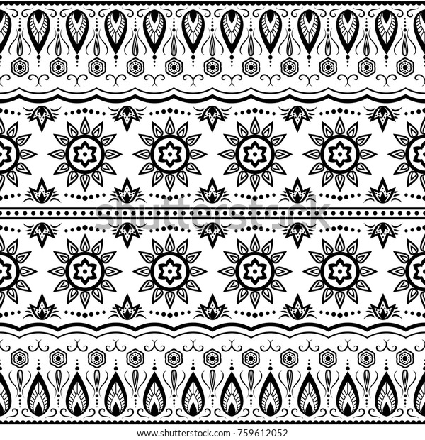 Vintage Graphic Vector Indian Seamless Pattern Stock Vector (Royalty ...