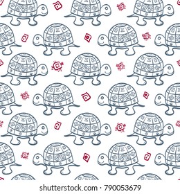 Vintage graphic vector turtle. African ornament. Can be used for textile, prints, phone case, greeting card.