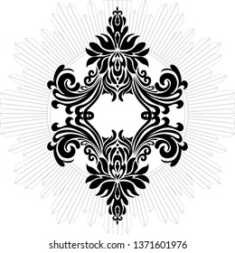 vintage  graphical frame in antique style. Vector.
