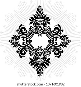 vintage  graphical frame in antique style. Vector.
