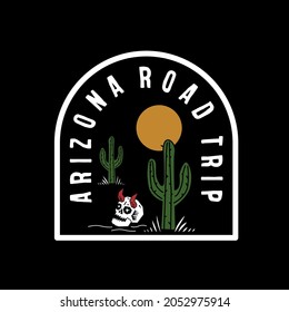 vintage graphich design for tshirt arizona road trip