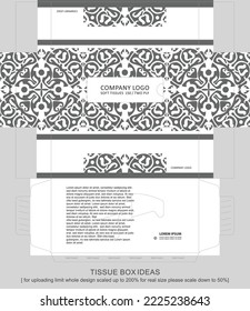 Vintage gray elements tissue box concept, template for business purpose, place your text and Logos and ready to go for print