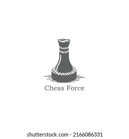 vintage gray simple clean chess force logo for chess turnament design inspiration