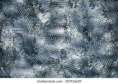 Vintage grayscale abstract circle background. Mosaic vector illustration. Fantasy pattern. Web and mobile template. 