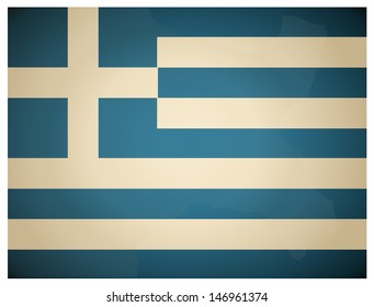 Bandera griega vintage. Ilustración vectorial.