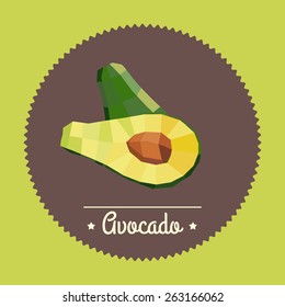 Vintage green avocado illustration