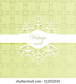 Vintage green background vector with central element for text