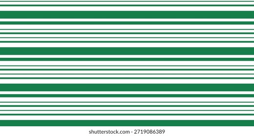Vintage green candy cane stripes Christmas holiday Vector Pattern. Retro french horizontal ticking stripes green white seamless pattern.vector Eps10

