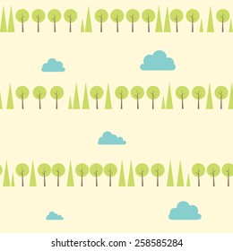 Vintage green forest pattern