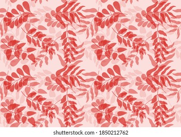 Vintage green leaves seamless pattern.