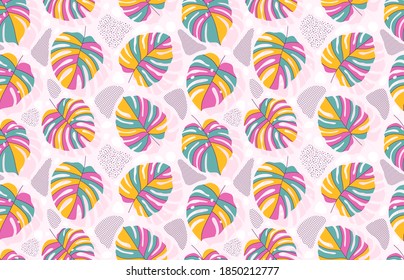 Vintage green leaves seamless pattern.
