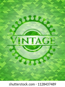 Vintage green mosaic emblem