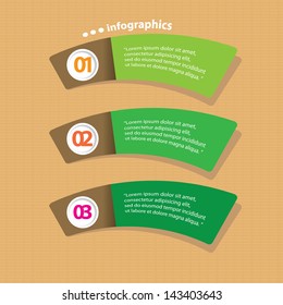 Vintage green paper Design template / can be used for infographics / numbered banners / horizontal cutout lines / graphic or website layout vector