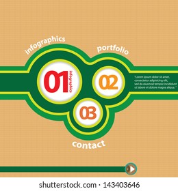Vintage green paper Design template / can be used for infographics / numbered banners / horizontal cutout lines / graphic or website layout vector
