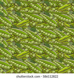 Vintage Green Pea Seamless Pattern