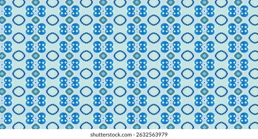 Vintage Green and Teal Pattern on Earthy Beige Base