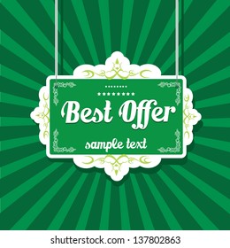 Vintage green vector background with place for your text. retro cover and postcard design template.