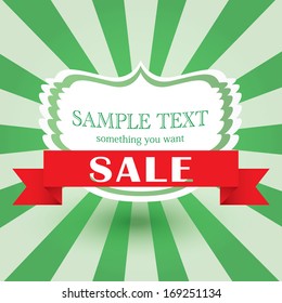 Vintage green vector background with place for your text. retro cover and postcard design template.