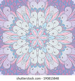 Vintage greeting card with abstract hand drawn floral ornament. Eps10