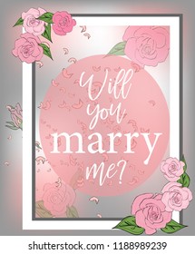 Vintage Greeting Card with Blooming English Roses. Love You
