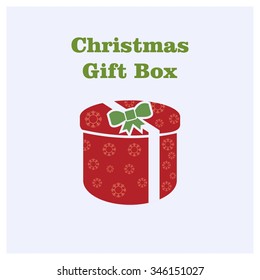 Vintage greeting card with christmas gifts. Flat style illustration