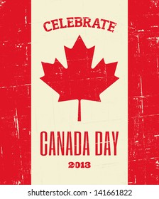 Vintage greeting card design for Canada Day.