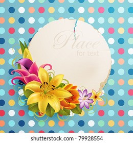 Vintage greeting card with flowers and place for text