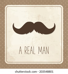 Vintage greeting card for man, mustache