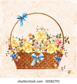 vintage greeting card with. eps 10