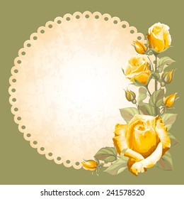 Vintage greeting cards with rose.