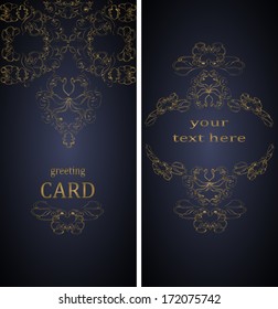 Vintage greeting cards in Victorian style. Vector