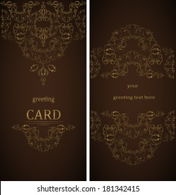 Vintage greeting cards in Victorian style. Vector