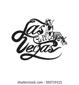  Vintage Greeting Label, Typographical Background Welcome To Las Vegas