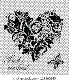 Vintage greeting lacy card