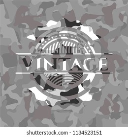Vintage grey camo emblem