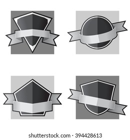 vintage Grey color, retro flat badges, labels
