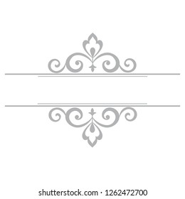 Vintage grey element. Graphic vector design. Damask graphic ornament